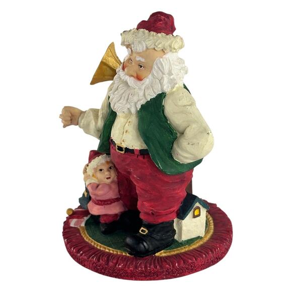 Vintage Hand Painted Santa Claus Figurine Child & Phonograph Christmas Decor - Picture 5 of 11